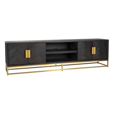Richmond Interiors TV-dressoir 220 Blackbone gold 4-deuren (Goud) Richmond Interiors TV-dressoir 220 Blackbone gold 4-deuren (Goud)