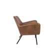 Afbeelding van White Label Living Lounge Chair Bon Brown