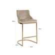 Afbeelding van Richmond Interiors Barstoel Bolton Khaki velvet / gold Fire Retardant (Quartz Khaki 903)