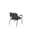 Afbeelding van White Label Living Lounge Chair Jolien Arm Black/Dark Grey