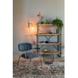 Afbeelding van White Label Living Lounge Chair Jolien Arm Gold/Dark Blue