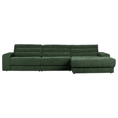 BePureHome Date Chaise Longue Rechts Vintage Fluweel Warm Groen BePureHome Date Chaise Longue Rechts Vintage Fluweel Warm Groen