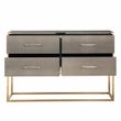 Afbeelding van Richmond Interiors Dressoir Calesta 4-laden shagreen look (Goud)