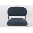 Afbeelding van White Label Living Lounge Chair Jolien Gold/Dark Blue