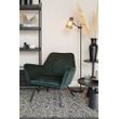Afbeelding van White Label Living Lounge Chair Bon Velvet Green
