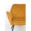 Afbeelding van White Label Living Lounge Chair Bon Velvet Gold
