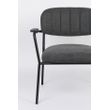 Afbeelding van White Label Living Lounge Chair Jolien Arm Black/Dark Grey