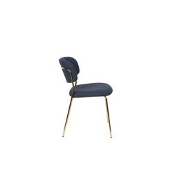 White Label Living Chair Jolien Gold/Dark Blue