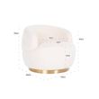 Afbeelding van Richmond Interiors Draaifauteuil Teddy White Faux sheep / Brushed gold