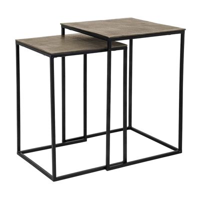 Richmond Interiors Salontafel Finn vierkant set van 2 champagne gold (Champagne gold) Richmond Interiors Salontafel Finn vierkant set van 2 champagne gold (Champagne gold)