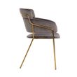 Afbeelding van Richmond Interiors Stoel Angelica Stone velvet / gold frame Fire Retardant (Quartz Stone 101)