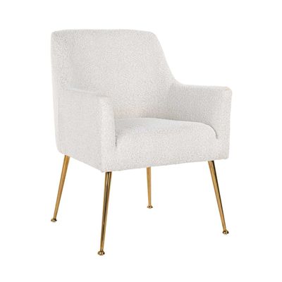 Richmond Interiors Stoel Harper White Bouclé / brushed gold (Copenhagen 900 Bouclé White) Richmond Interiors Stoel Harper White Bouclé / brushed gold (Copenhagen 900 Bouclé White)