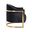Afbeelding van Richmond Interiors Fauteuil Melody Antraciet velvet / brushed gold (Quartz Antraciet 801)