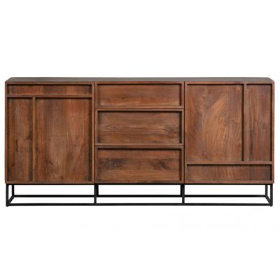Woood Exclusive Forrest 2-deurs Dressoir Met Lades Mango Hout Naturel Woood Exclusive Forrest 2-deurs Dressoir Met Lades Mango Hout Naturel