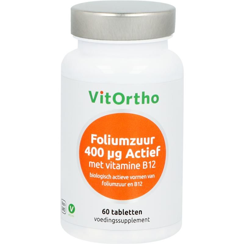 Vitortho Foliumzuur 400 met vitamine B12 - 60 tabletten - Medimart.nl - (3357763)