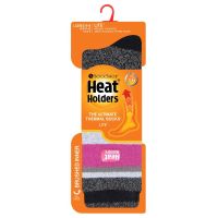 Heat Holders Ladies socks lite stripe 4-8 remington black/raspb
