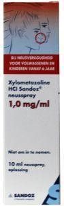 Xylometazoline 1 mg/ml spray