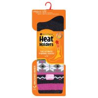 Heat Holders Ladies socks lite fairisle 4-8 rivington black/cha