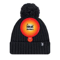 Heat Holders Ladies pom pom hat arden black one size
