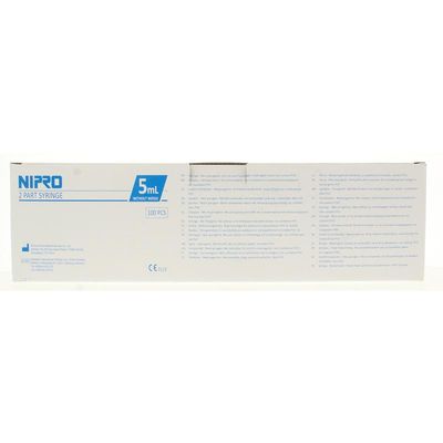 Nipro Injectiespuit 5 ml 2-delig excent