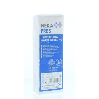 Hekapres Hydrofiel gaaskompres 5x5 niet steriel - stuks - Medimart.be - (3351061)