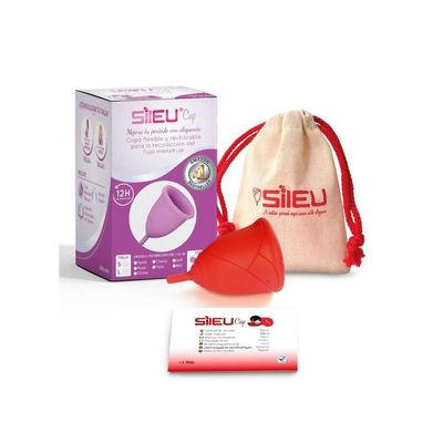 Sileu Menstruatiecup Rose rood medium flexibiliteit-S