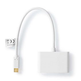 Nedis USB-Adapter | USB 3.2 Gen 1 | USB Type-C™ Male | 2x USB Type A | 1000 Mbps | 0.20 m | Rond |