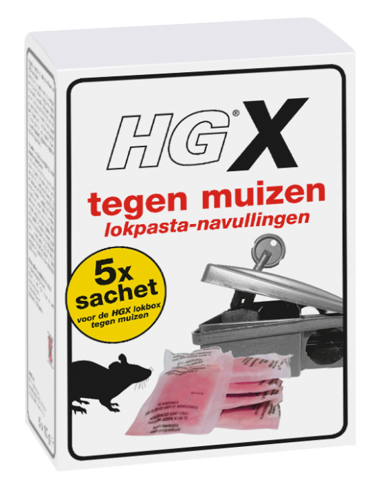 HG Verdelger HGX Lokpasta navullingen Muizen, 5 sachets 656005100 HG Verdelger HGX Lokpasta navullingen Muizen, 5 sachets 656005100