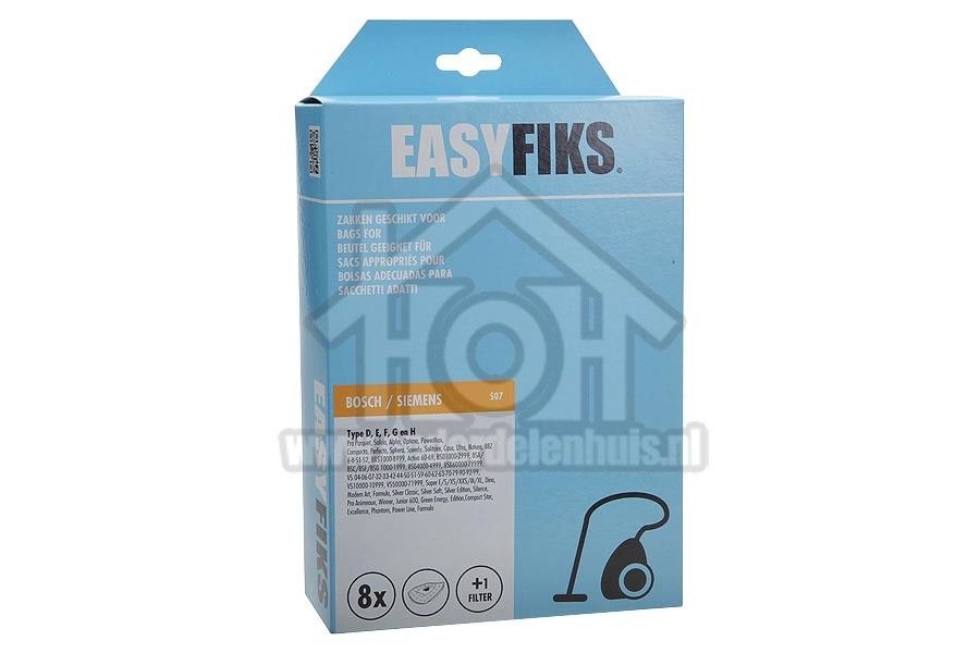 Easyfiks Stofzuigerzak Micro Fleece 8 stuks Nw Stijl VS 52 Easyfiks Stofzuigerzak 461407 Stofzuiger