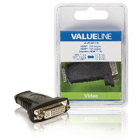 Valueline High Speed HDMI met Ethernet Adapter HDMI Female - DVI-D 24+1-Pins Female Zwart VLVB34911