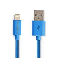 Nedis USB-Kabel | USB 2.0 | Apple Lightning 8-Pins | USB-A Male | 480 Mbps | 12 W | Vernikkeld | 1.
