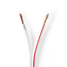 Nedis Speaker-Kabel | 2x 2.50 mm² | CCA | 25.0 m | Rond | PVC | Wit | Folieverpakking CAGW2500WT250 Nedis Speaker-Kabel | 2x 2.50 mm² | CCA | 25.0 m | Rond | PVC | Wit | Folieverpakking CAGW2500WT250
