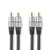 Afbeelding van Nedis Stereo-Audiokabel | 2x RCA Male | 2x RCA Male | Verguld | 1.50 m | Rond | Antraciet | Clamshe