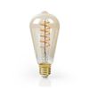 Afbeelding van Nedis LED-Filamentlamp E27 | ST64 | 5 W | 250 lm | 2000 K | Met Gouden Afwerking | Retrostijl | Aan