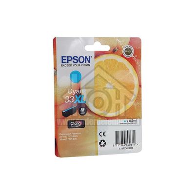 Epson Inktcartridge 33XL Cyan XP530, XP630, XP635, XP830 C13T33624010