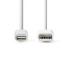 Afbeelding van Nedis USB-Kabel | USB 2.0 | Apple Lightning 8-Pins | USB-A Male | 480 Mbps | 12 W | Vernikkeld | 2.