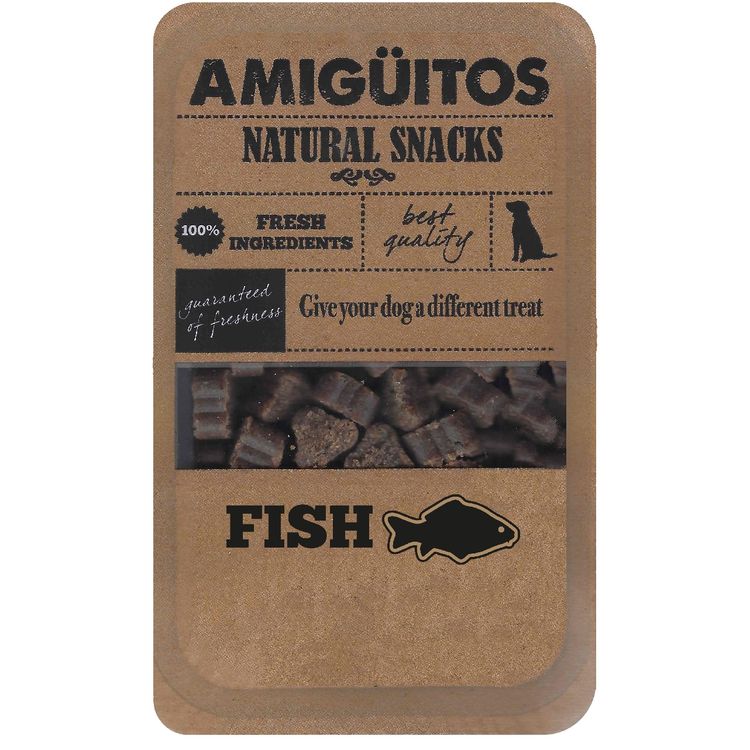 Amiguitos Dogsnack Fish 100 gr. Foto van Amiguitos Dogsnack Fish 100 gr.
