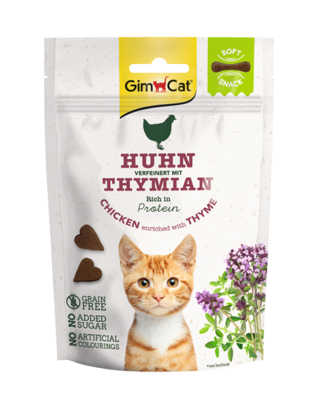 GimCat Soft Snack kip met tijm 60 g Foto van GimCat Soft Snack kip met tijm 60 g