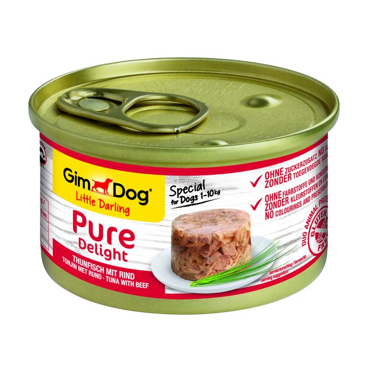 GimDog Little Darling Pure Delight tonijn met rund 85 g Foto van GimDog Little Darling Pure Delight tonijn met rund 85 g