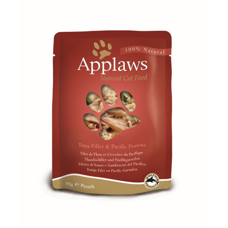 Applaws Kattenvoer Quick Serve Tonijn & Pacific Gamba 70 gr. Foto van Applaws Kattenvoer Quick Serve Tonijn & Pacific Gamba 70 gr.