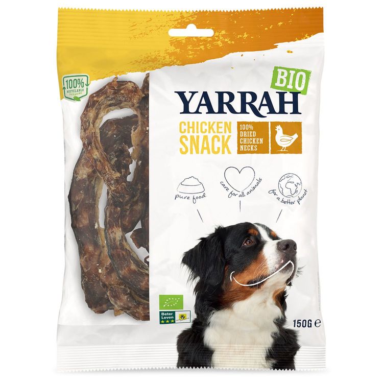 Yarrah Bio hondensnack kippennekken Foto van Yarrah Bio hondensnack kippennekken