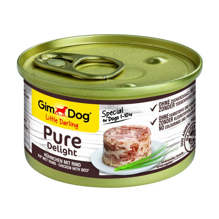 GimDog Little Darling Pure Delight kip met rund 85 g Foto van GimDog Little Darling Pure Delight kip met rund 85 g