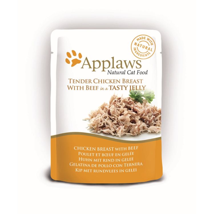 Applaws Kattenvoer Quick Serve Jelly Kip & Rund 70 gr. Foto van Applaws Kattenvoer Quick Serve Jelly Kip & Rund 70 gr.