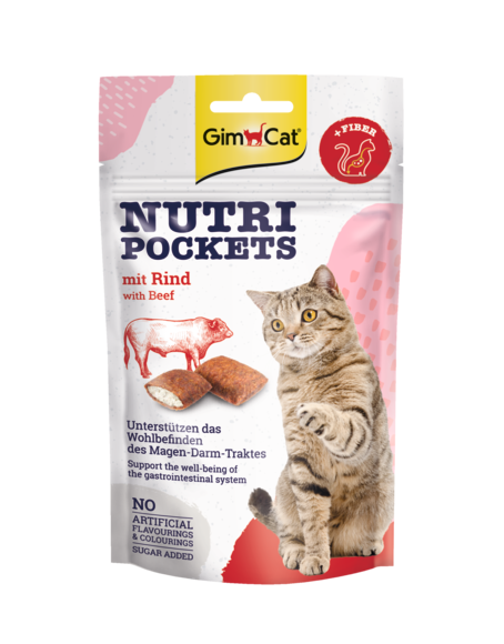 GimCat Nutri Pockets met rundvlees 60 g Foto van GimCat Nutri Pockets met rundvlees 60 g