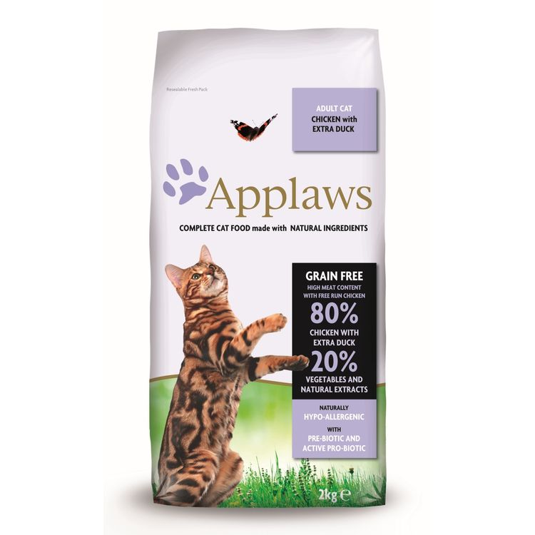 Applaws Kattenvoer Droog Adult Kip & Eend 2 kg. Foto van Applaws Kattenvoer Droog Adult Kip & Eend 2 kg.