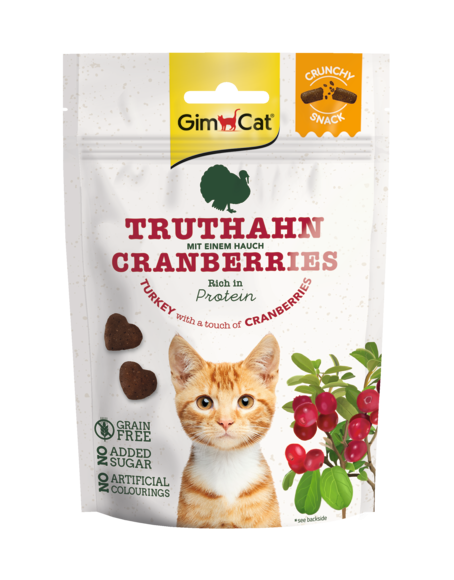 GimCat Crunchy Snack kalkoen met cranberry 50 g Foto van GimCat Crunchy Snack kalkoen met cranberry 50 g