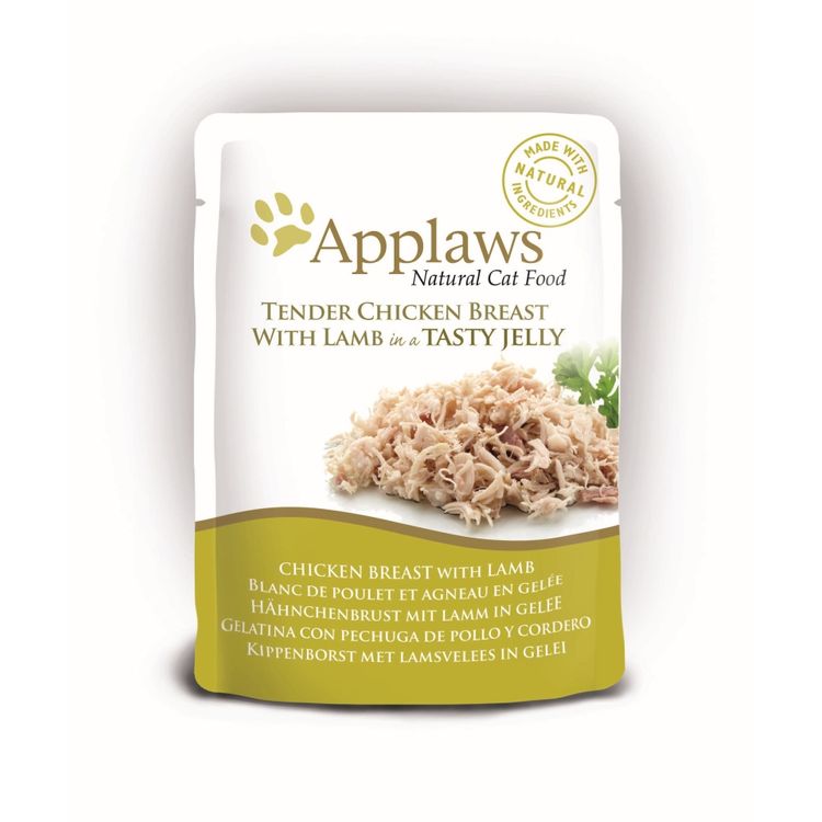 Applaws Kattenvoer Quick Serve Jelly Kip & Lam 70 gr. Foto van Applaws Kattenvoer Quick Serve Jelly Kip & Lam 70 gr.