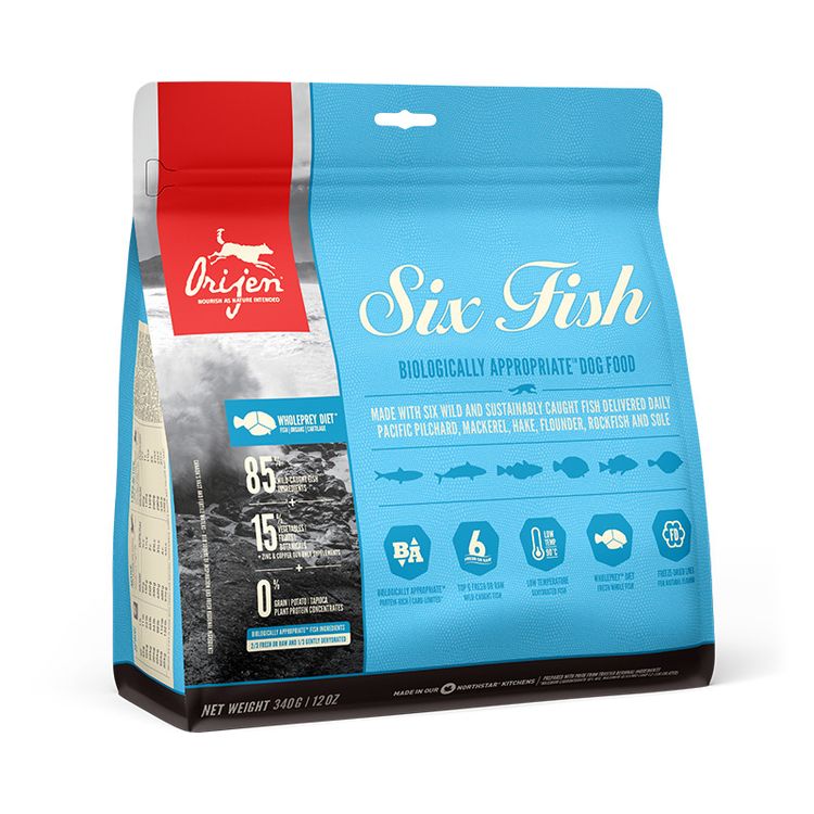 Orijen Whole Prey 6 Fish Dog 340 gr Foto van Orijen Whole Prey 6 Fish Dog 340 gr