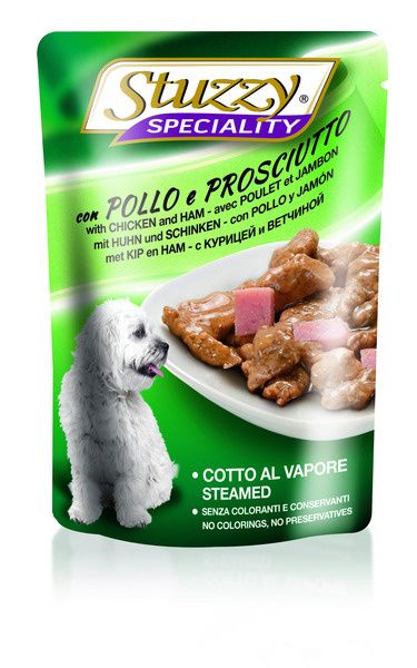 Stuzzy Speciality pouch kip met ham Foto van Stuzzy Speciality pouch kip met ham