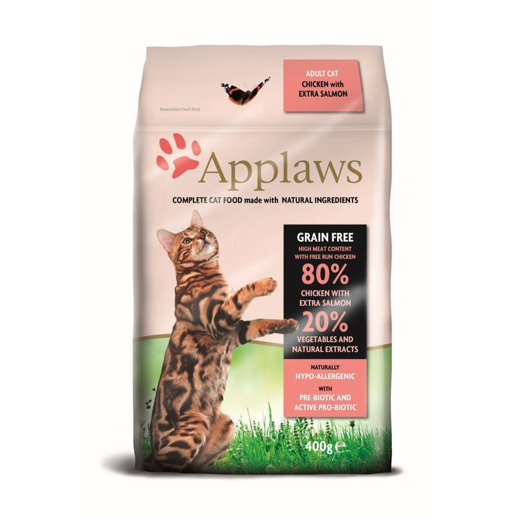 Applaws Kattenvoer Droog Adult Kip & Zalm 400 gr. Foto van Applaws Kattenvoer Droog Adult Kip & Zalm 400 gr.